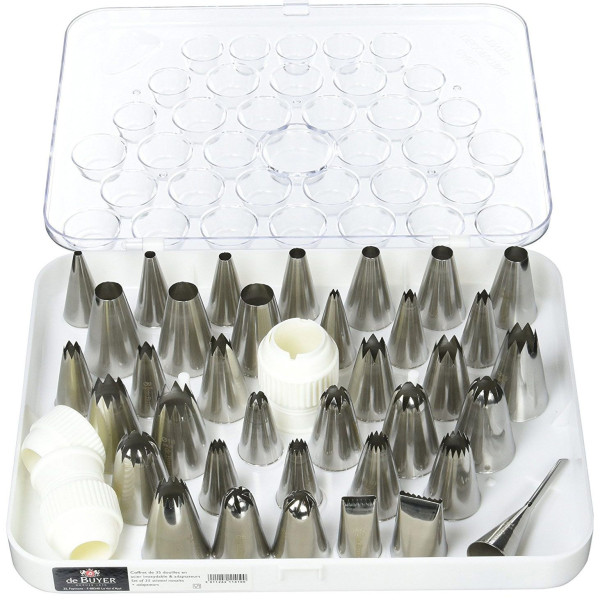 Coffret 35 douilles à pâtisserie De Buyer en inox
